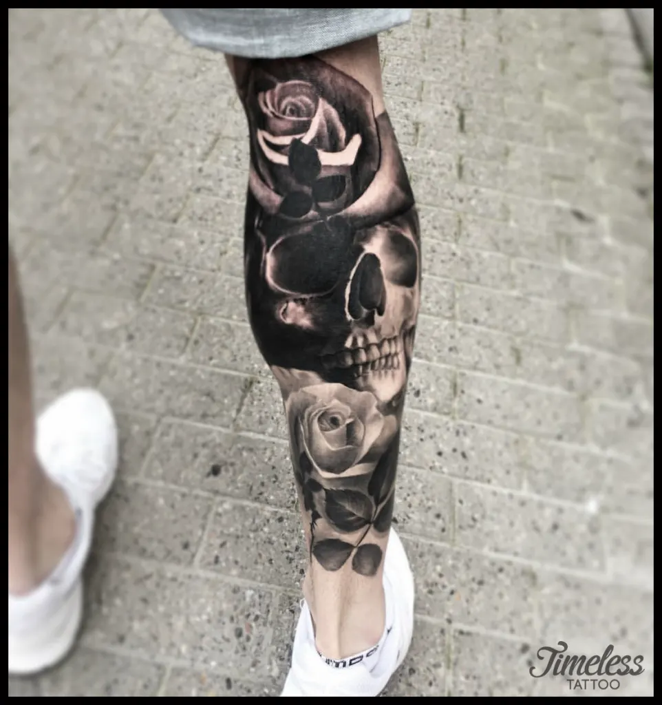 Skull rose legsleeve